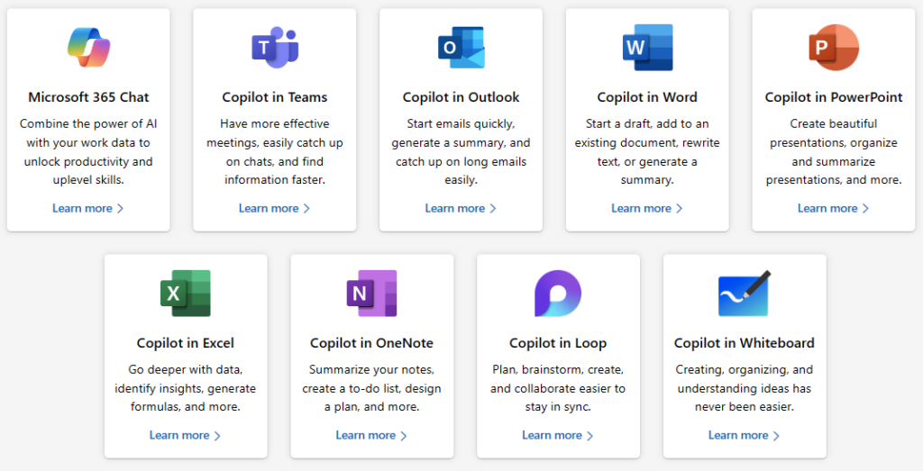 Overview of Microsoft 365 Applications that integrate with Microsoft 365 Copilot